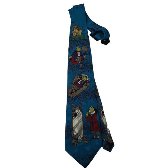 Celebrations Hallmark Men's Halloween Tie Dracula Haunted House - Picture 1 of 8
